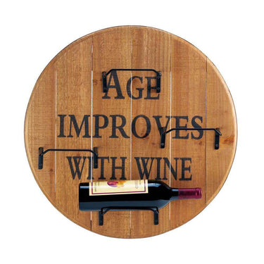 Aged Round Wine Wall Rack - The Fox Decor